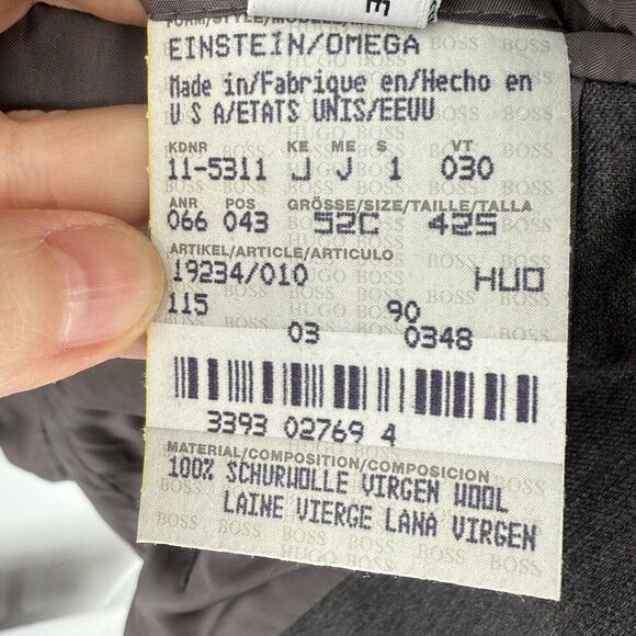 Hugo Boss Super 100 Blazer Jacket Gray Men’s Size 42S 100% Wool - Picture 7 of 7